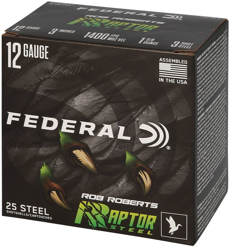 Rob Roberts Raptor Steel, 12 Gauge, 3 Shot, 3 in, 1 3/8 oz, 1400 fps