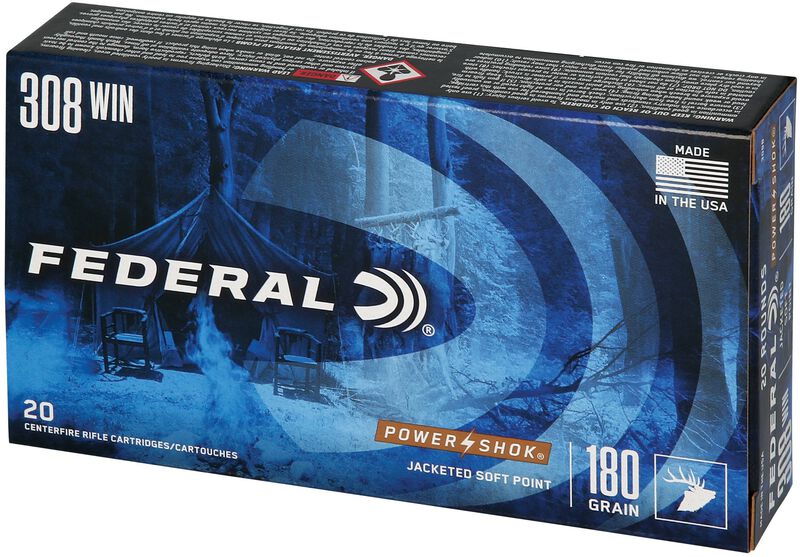 Power-Shok Rifle, 308 Win, 180 Grain, Jacketed Soft Point, 2570 fps