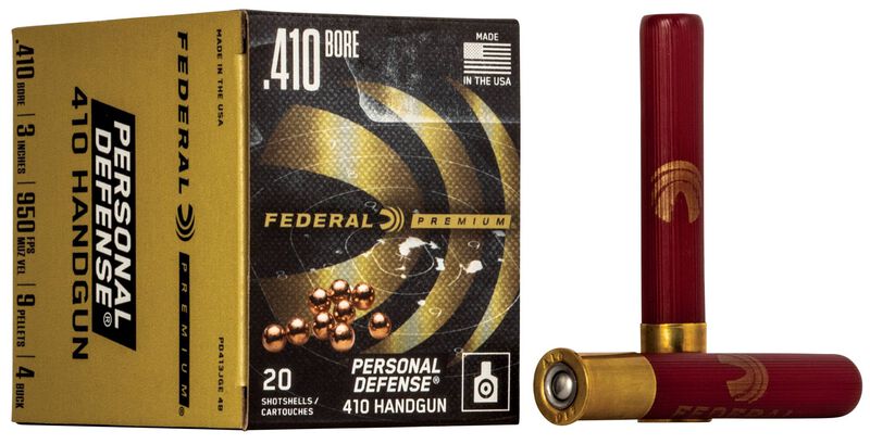 Personal Defense 410 Handgun, 410 Bore, 4 Buck Shot, 3 in, 950 fps