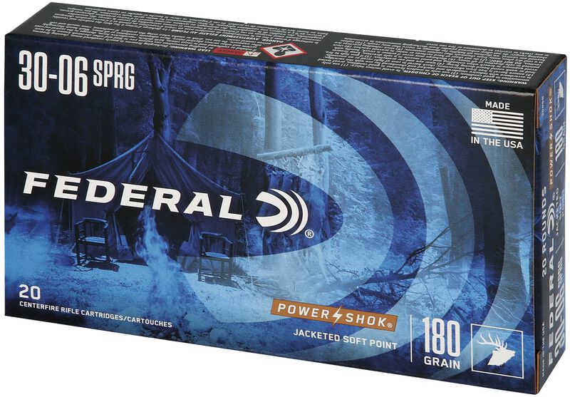 Power-Shok Rifle, 30-06 Springfield, 180 Grain, Jacketed Soft Point, 2700 fps