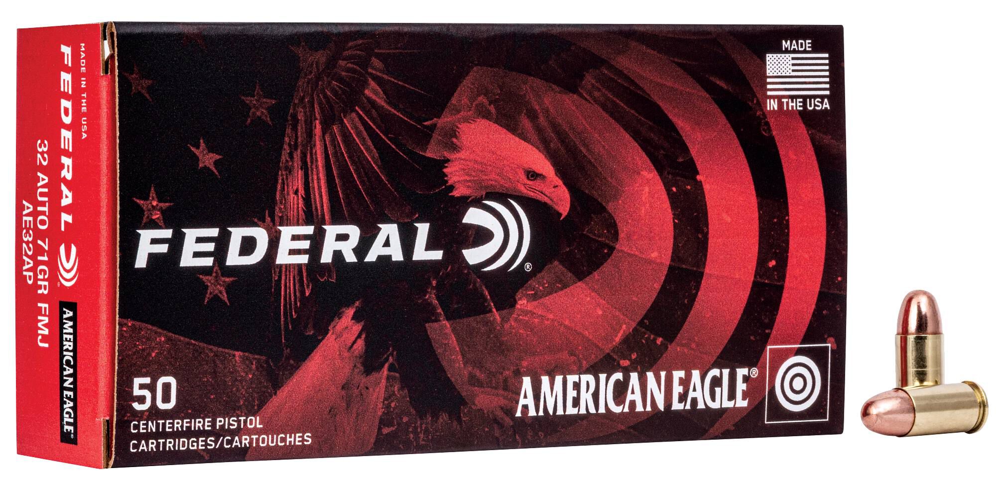 Buy American Eagle Handgun 32 Auto Ammo | 71 Grain, 900 FPS | Federal
