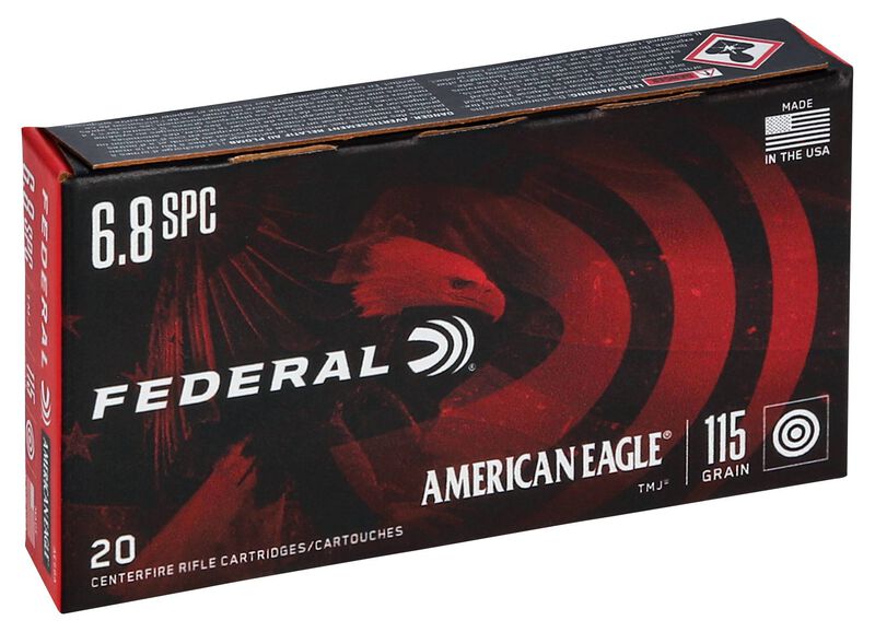 American Eagle Rifle, 6.8 Rem SPC, 115 Grain, Total Metal Jacket, 2675 fps