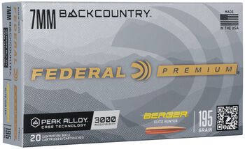 Elite Hunter, 7mm Backcountry, 195 Grain, Berger Elite Hunter, 3000 fps