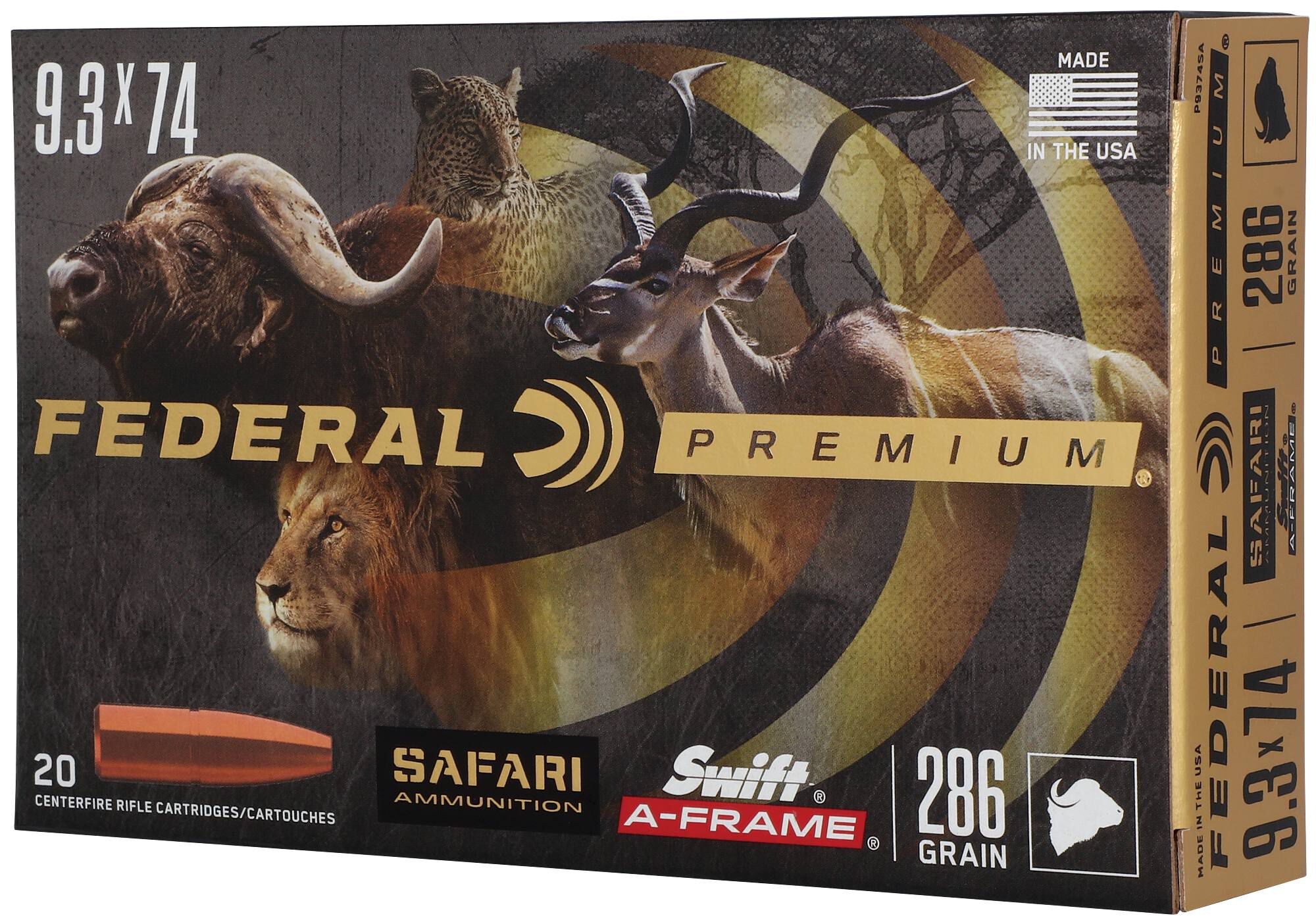Buy Safari Swift A-Frame 9.3x74R Ammo | 286 Grain, 2360 FPS | Federal