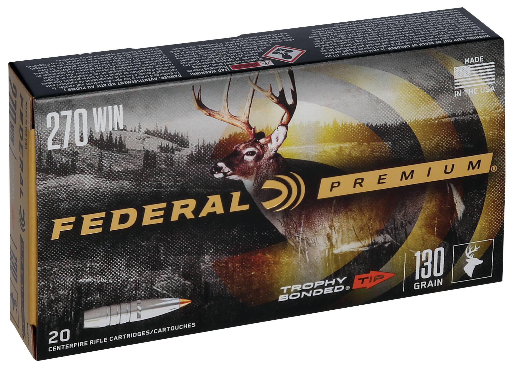 Federal 270 130gr Trophy Bonded Tip – Powerful .270 Win Big Game Hunting Ammo, 3060 fps, 20 Rounds 2 Federal 270 130gr Trophy Bonded Tip – Powerful .270 Win Big Game Hunting Ammo, 3060 fps, 20 Rounds - Image 2