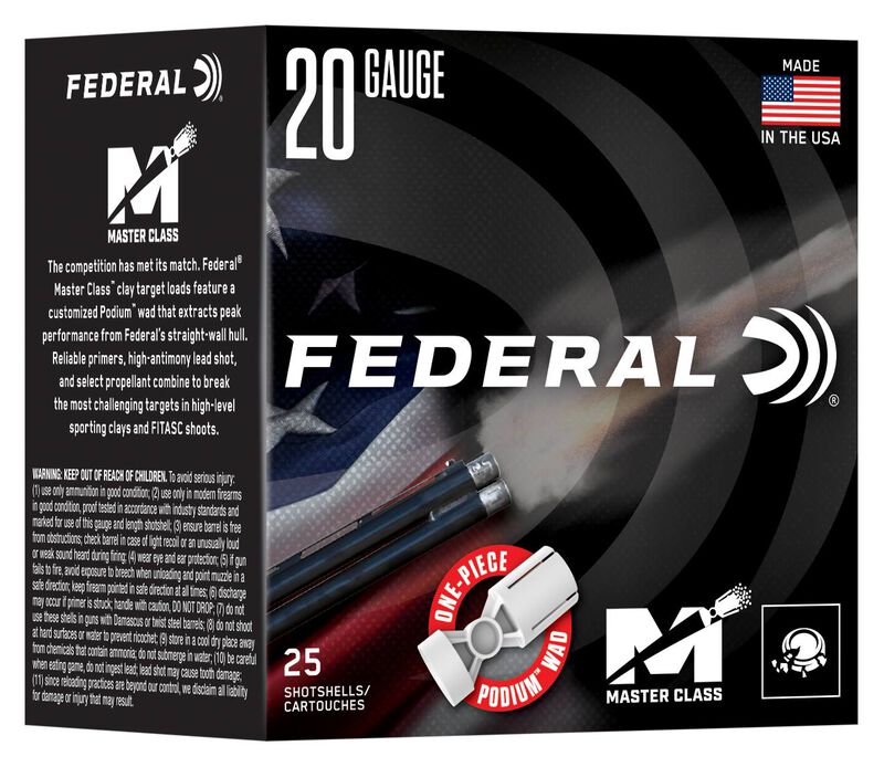 Master Class, 20 Gauge, 8 Shot, 2-3/4 in, 7/8 oz, 1250 fps