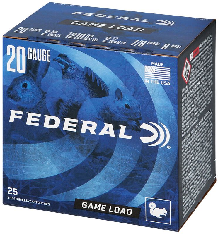 Game Load Upland, 20 Gauge, 8 Shot, 2-3/4 in, 7/8 oz, 1210 fps