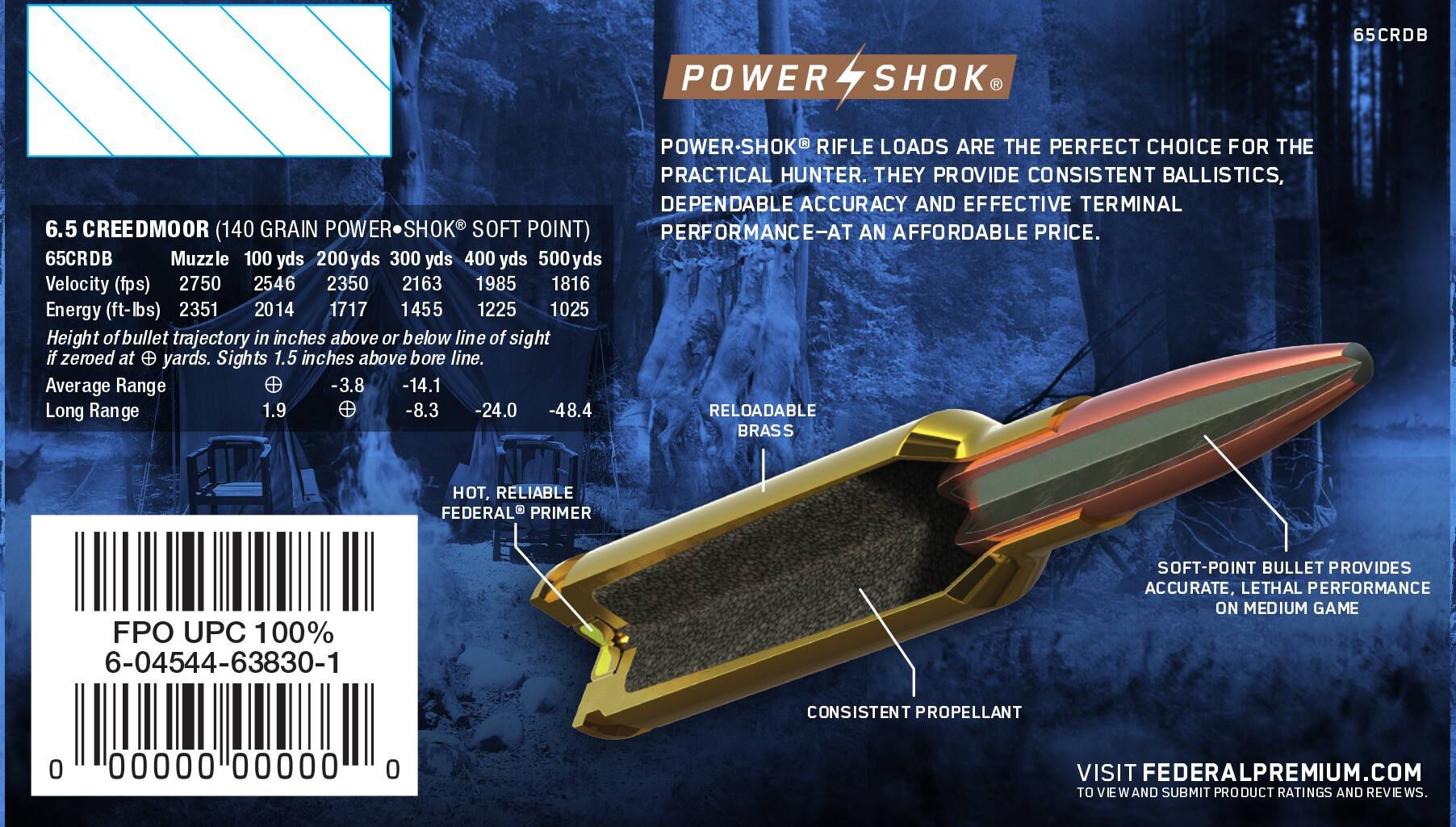 Federal 6.5 Creedmoor 140gr JSP – Proven 6.5 Creedmoor Deer Hunting Ammo, 2725 fps, 20 Rounds 2 Federal 6.5 Creedmoor 140gr JSP – Proven 6.5 Creedmoor Deer Hunting Ammo, 2725 fps, 20 Rounds - Image 2