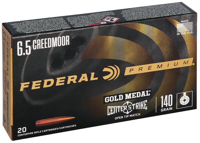 Gold Medal CenterStrike, 6.5 Creedmoor, 140 Grain, Centerstrike Open Tipped Match, 2675 fps