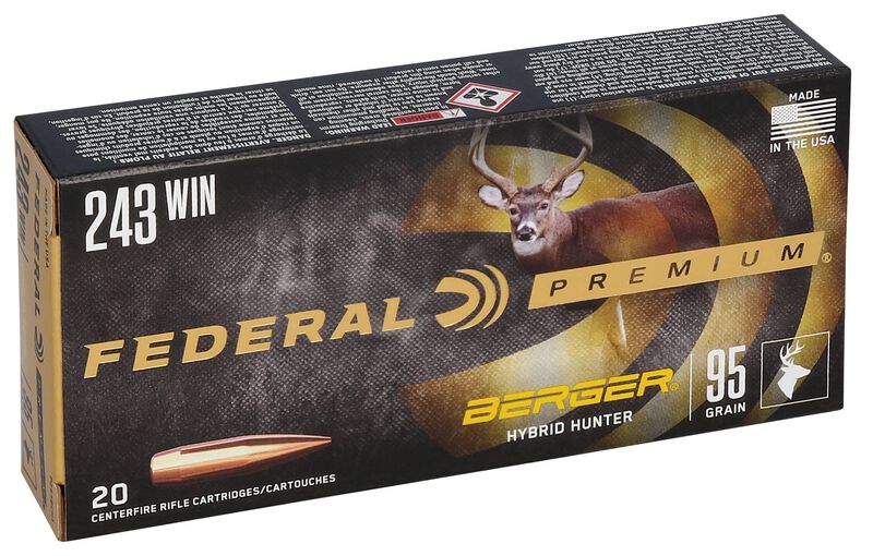 Berger Hybrid Hunter, 243 Win, 95 Grain, Berger, 3050 fps