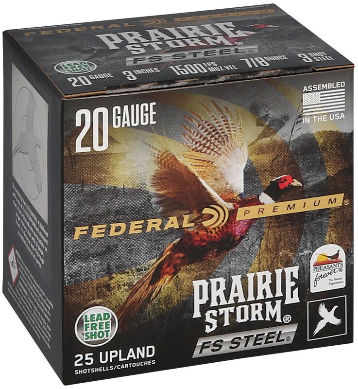 Prairie Storm FS Steel, 20 Gauge, 3 Shot, 3 in, 7/8 oz, 1500 fps