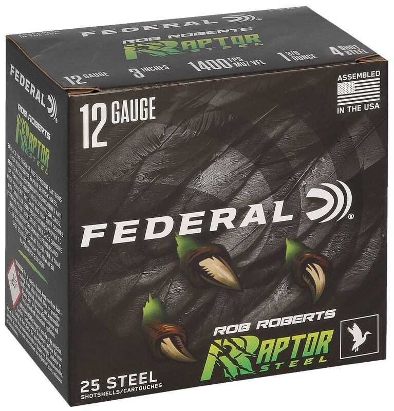 Rob Roberts Raptor Steel, 12 Gauge, 4 Shot, 3 in, 1 3/8 oz, 1400 fps
