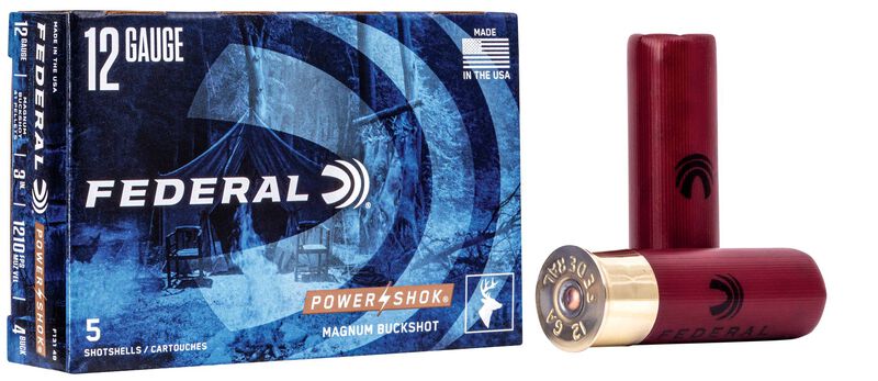 Power-Shok Buckshot, 12 Gauge, 4 Buck Shot, 3 in, 1210 fps