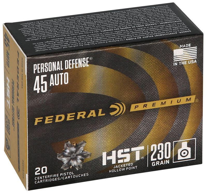Personal Defense HST, 45 Auto, 230 Grain, HST Jacketed Hollow Point, 890 fps
