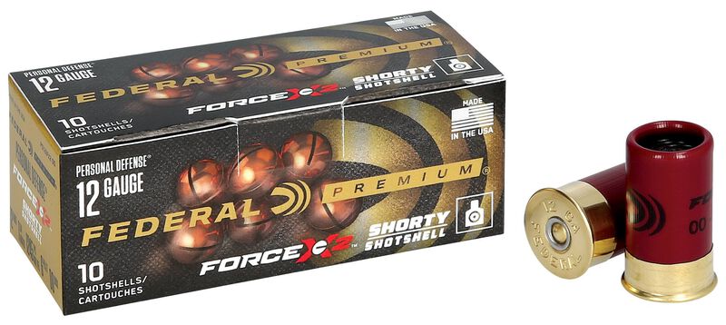 Personal Defense Shotshell Force X2 Shorty, 12 Gauge, 00 Buck Shot, 1-3/4 in, 1245 fps