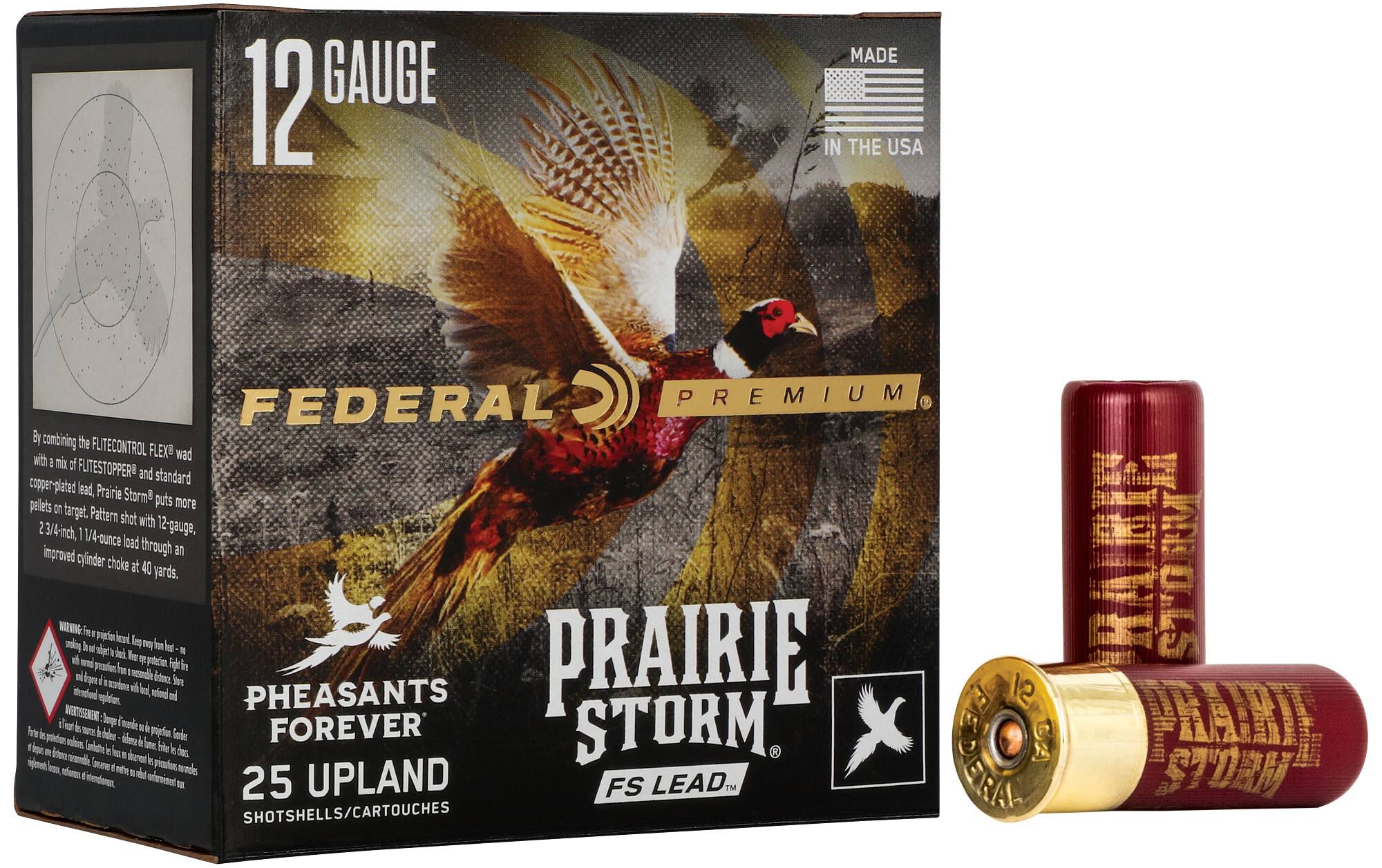 Federal 12ga 1-1/4oz #6 Prairie Storm FS – Powerful 12 Gauge Upland Loads, 1500 fps, 25 Rounds
