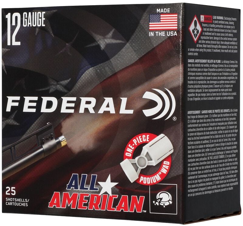 All-American, 12 Gauge, 8 Shot, 2-3/4 in, 1 1/8 oz, 1200 fps