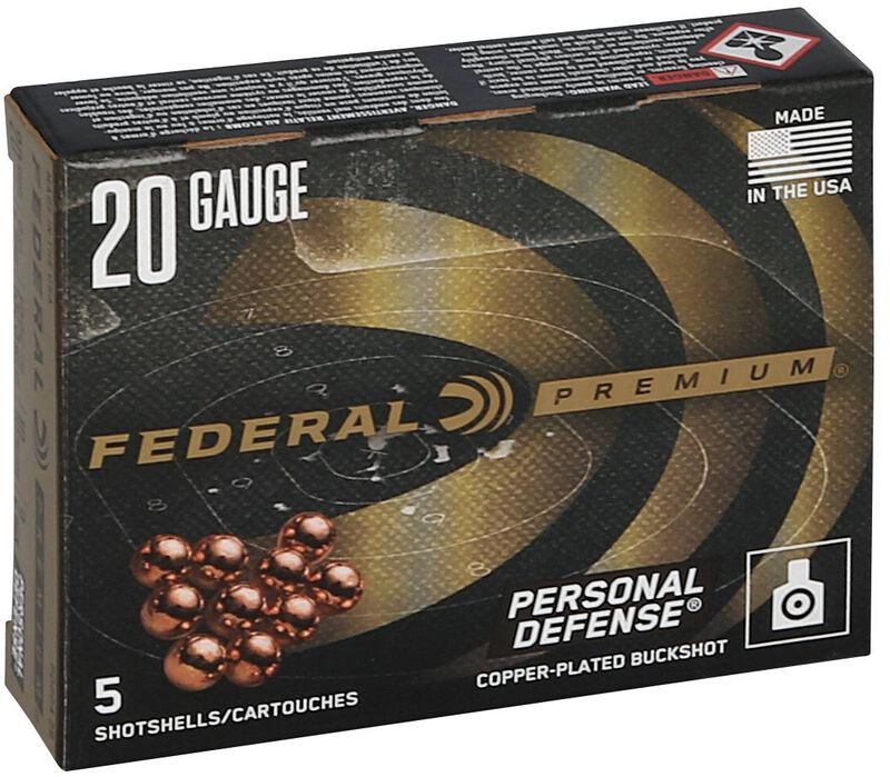 Personal Defense Shotshell with FLITECONTROL Wad, 20 Gauge, 2 Buck Shot, 2-3/4 in, 1325 fps