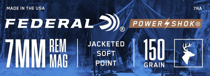 Power-Shok Rifle, 7mm Rem Mag, 150 Grain, Jacketed Soft Point, 3110 fps