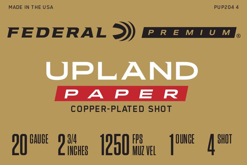 Upland Paper, 20 Gauge, 4 Shot, 2-3/4 in, 1 oz, 1250 fps