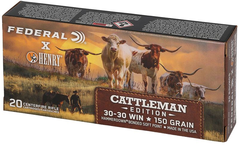 Federal x Henry Cattleman Edition, 30-30 Win, 150 Grain, Bonded Soft Point, 2390 fps