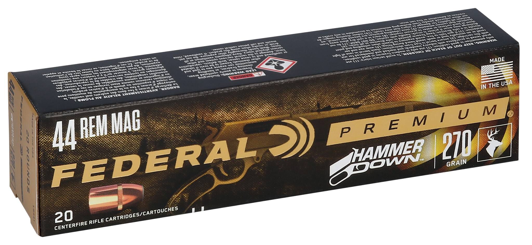 Federal 44 Mag 270gr HammerDown BSP – Powerful .44 Rem Mag Lever Action Hunting Ammo, 1615 fps, 20 Rounds 2 Federal 44 Mag 270gr HammerDown BSP – Powerful .44 Rem Mag Lever Action Hunting Ammo, 1615 fps, 20 Rounds - Image 2