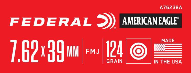 Buy American Eagle Rifle 7.62x39 Ammo | 124 Grain, 2350 FPS | Federal