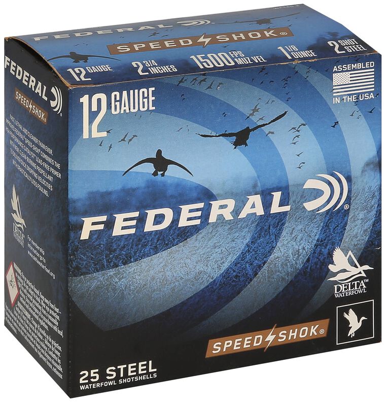 Speed-Shok, 12 Gauge, 2 Shot, 2-3/4 in, 1 1/8 oz, 1500 fps