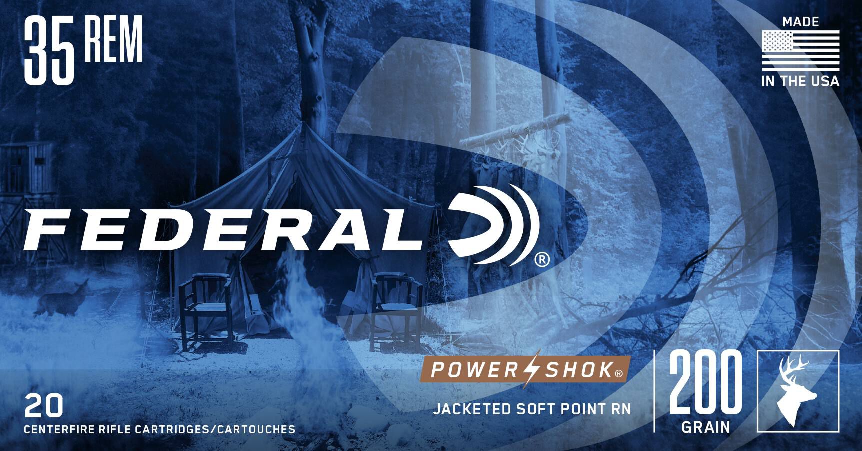 Federal 35 Rem 200gr JSP RN – Proven .35 Remington Hunting Ammo, 2080 fps, 20 Rounds - Image 2