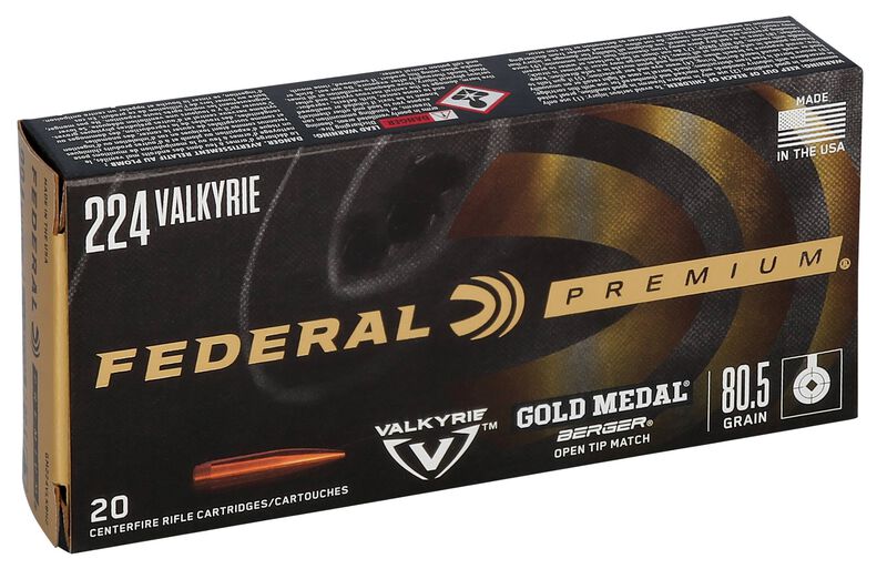 Gold Medal Berger, 224 Valkyrie, 80.5 Grain, Berger BT Target, 2925 fps