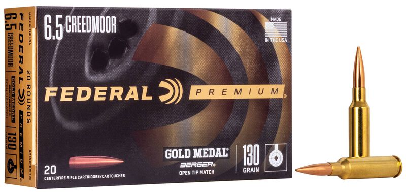 Gold Medal Berger, 6.5 Creedmoor, 130 Grain, Berger AR Hybrid OTM, 2875 fps