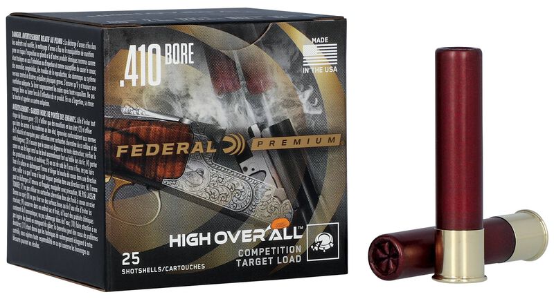 High Over All, 410 Bore, 8.5 Shot, 2-1/2 in, 1/2 oz, 1275 fps