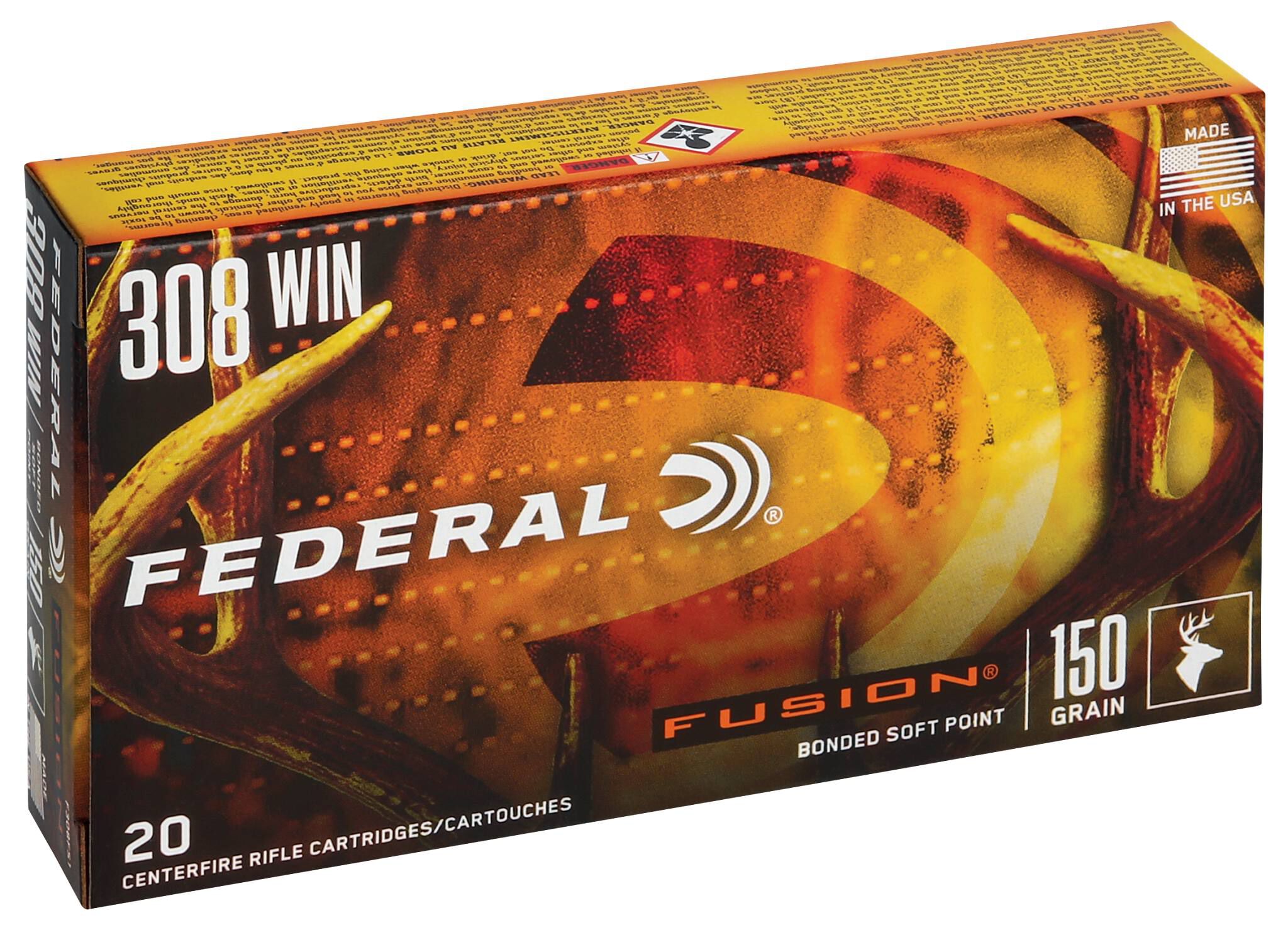 Federal 308 150gr Fusion – Powerful .308 Win Deer Hunting Ammo, 2820 fps, 20 Rounds 2 Federal 308 150gr Fusion – Powerful .308 Win Deer Hunting Ammo, 2820 fps, 20 Rounds - Image 2