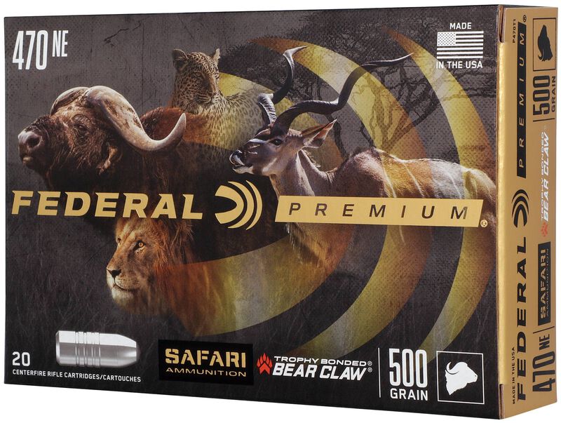 Safari Trophy Bonded Bear Claw, 470 Nitro Express, 500 Grain, Trophy Bonded Bear Claw, 2150 fps