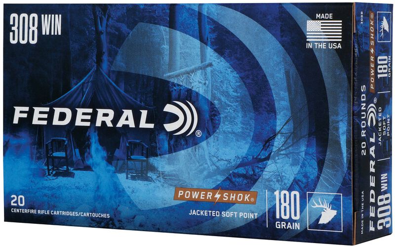 Power-Shok Rifle, 308 Win, 180 Grain, Jacketed Soft Point, 2570 fps