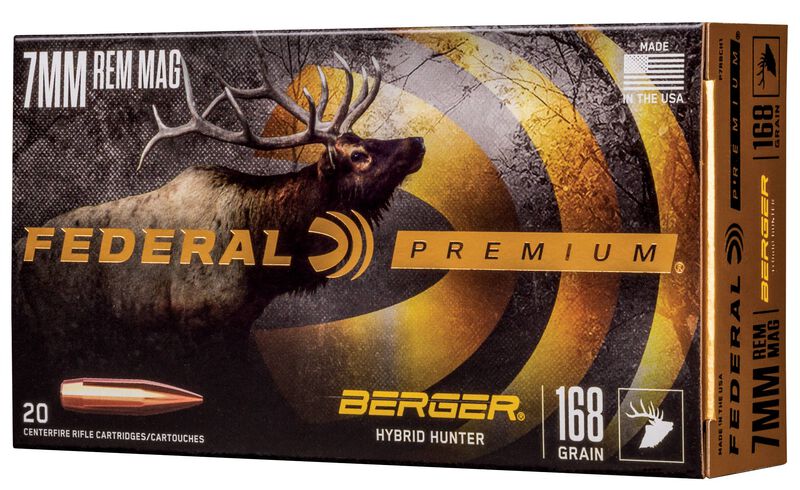 Berger Hybrid Hunter, 7mm Rem Mag, 168 Grain, Berger Hybrid, 2870 fps