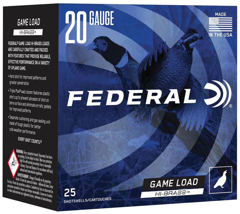 Game Load Upland Hi-Brass, 20 Gauge, 7.5 Shot, 2-3/4 in, 1 oz, 1220 fps