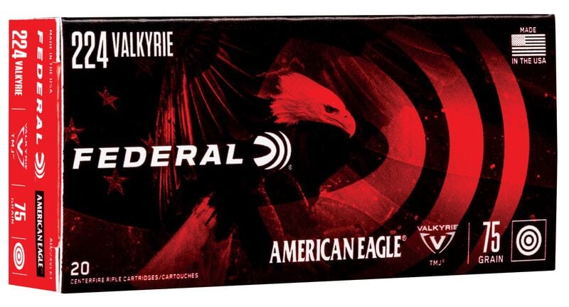 American Eagle Rifle, 224 Valkyrie, 75 Grain, Full Metal Jacket, 3000 fps