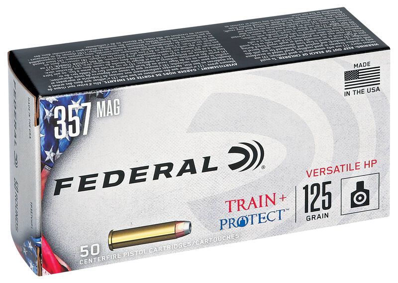 Train + Protect, 357 Magnum, 125 Grain, Versatile Hollow Point, 1440 fps