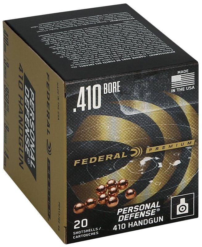 Personal Defense 410 Handgun, 410 Bore, 4 Buck Shot, 3 in, 950 fps