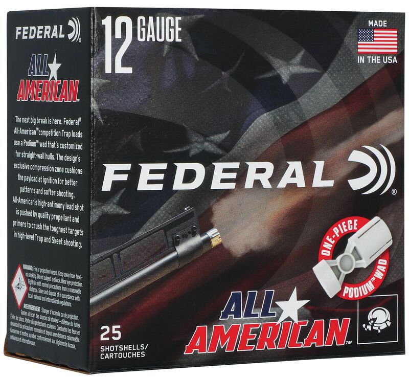 All American, 12 Gauge, 7.5 Shot, 2-3/4 in, 1 1/8 oz, 1250 fps
