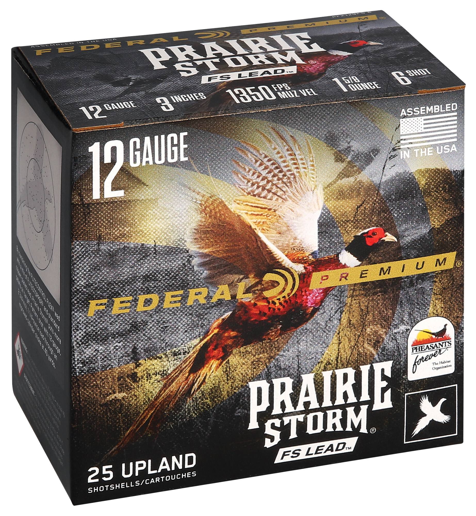 Federal Prairie Storm Lead 12ga 3in 6 Shot FS 1-5/8oz – Dense-Patterning Pheasant Load, 25 Rounds 3 Federal Prairie Storm Lead 12ga 3in 6 Shot FS 1-5/8oz – Dense-Patterning Pheasant Load, 25 Rounds - Image 3