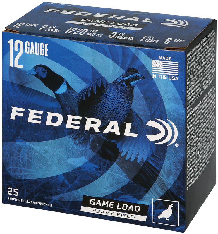 Game Load Upland Heavy Field, 12 Gauge, 6 Shot, 2-3/4 in, 1 1/4 oz, 1220 fps