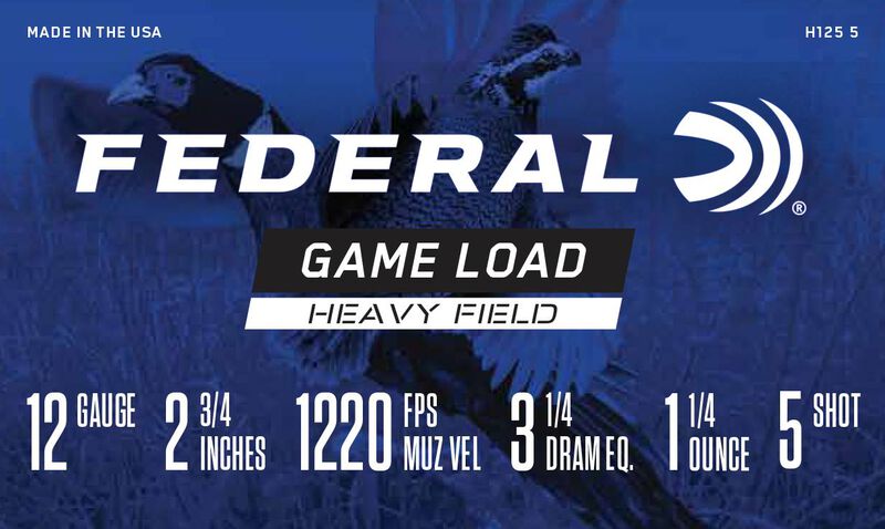 Game Load Upland Heavy Field, 12 Gauge, 5 Shot, 2-3/4 in, 1 1/4 oz, 1220 fps
