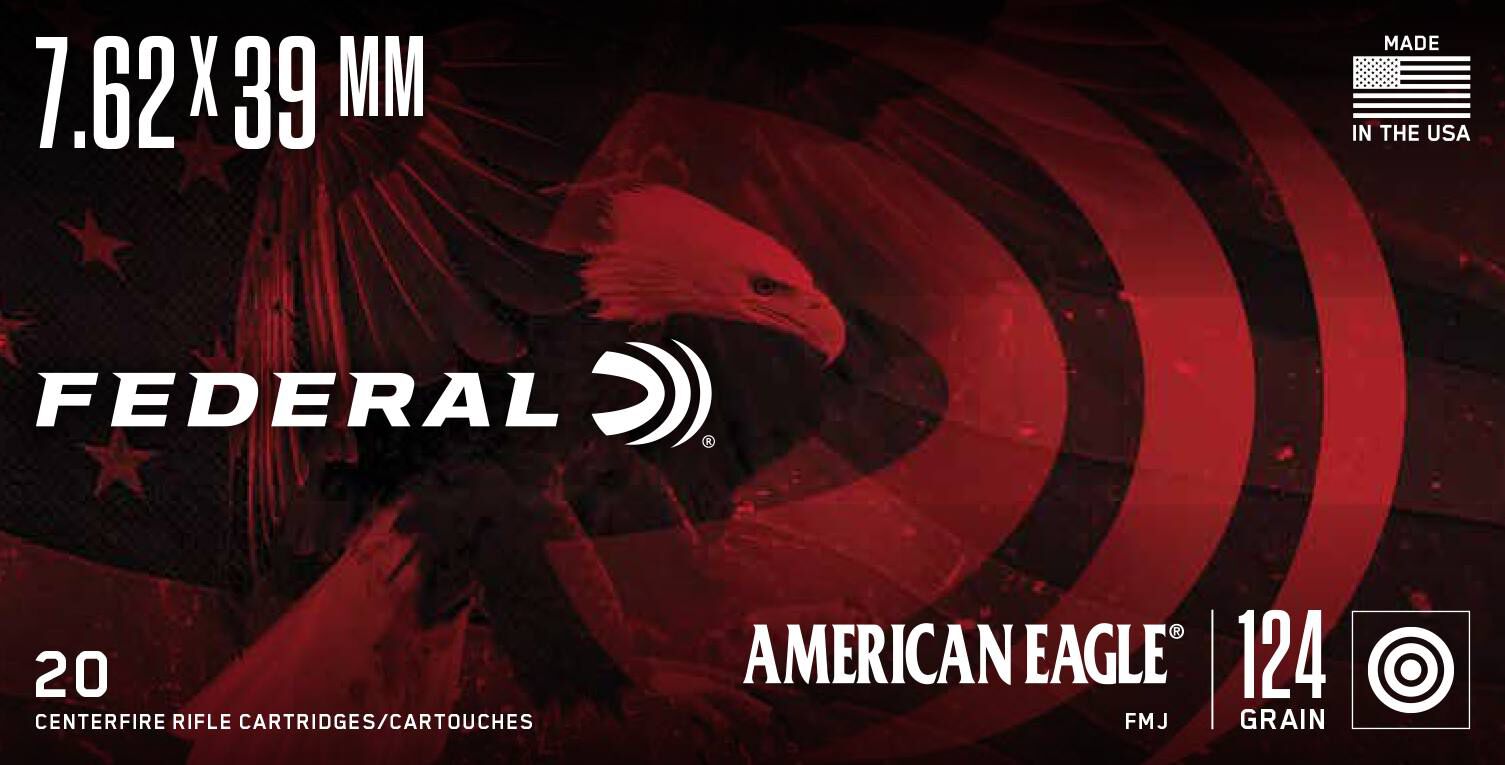 Buy American Eagle Rifle 7.62x39 Ammo | 124 Grain, 2350 FPS | Federal