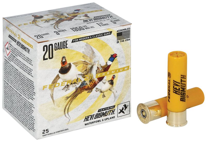 Premium HEVI-Bismuth, 20 Gauge, 5 Shot, 3 in, 1 1/8 oz, 1350 fps