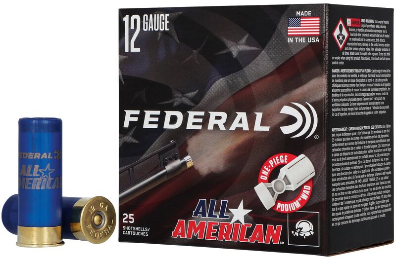 All American, 12 Gauge, 7.5 Shot, 2-3/4 in, 1 1/8 oz, 1145 fps