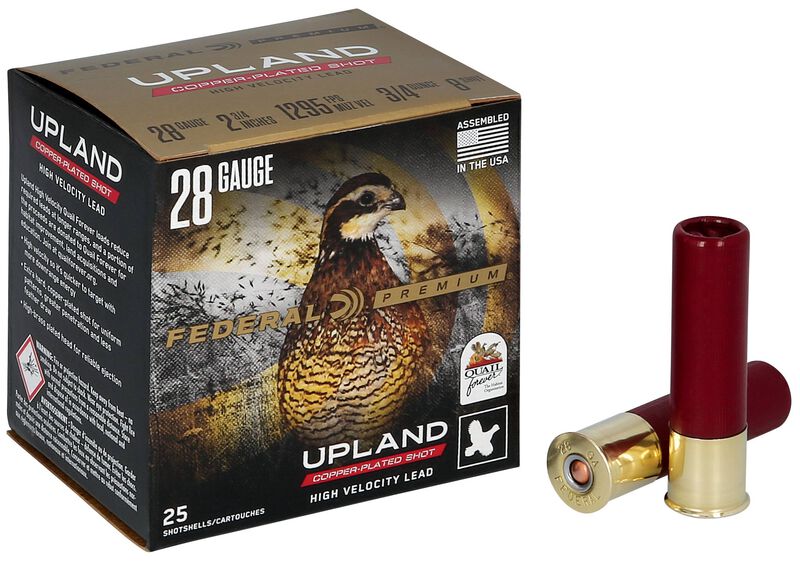 Upland Quail Forever High Velocity, 28 Gauge, 8 Shot, 2-3/4 in, 3/4 oz, 1295 fps