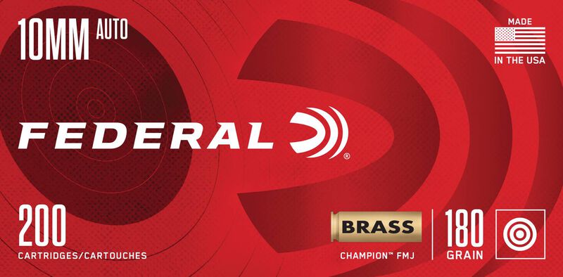 Champion Training, 10mm Auto, 180 Grain, Full Metal Jacket, 1200 fps