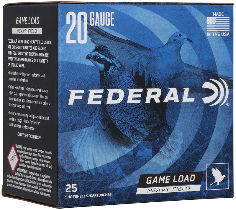Game Load Upland Heavy Field, 20 Gauge, 6 Shot, 2-3/4 in, 1 oz, 1165 fps